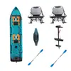 Kayak, Kayak, Canoa, Bote de Rafting Moldeado por Rotación, Kayak Doble Portátil para Pesca