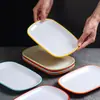 Plato rectangular de plástico para brochetas de barbacoa, vajilla de melamina, plato especial para restaurante de hot pot comercial con guarniciones