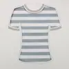Tejido de algodón de punto de rayas anchas hecho a medida, punto jersey elástico, adecuado para ropa de mujer de primavera y verano y ropa de casa
