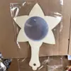 Espejo pequeño de madera DIY espejo de madera hecho a mano espejo decorativo de arcilla ultraligera juguetes artesanales de madera pintados