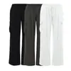 Pantalones cargo negros para mujer, verano 2026, pantalones de senderismo con cordón, de cintura alta, adelgazantes, para petite, holgados, pantalones de pierna recta estrecha