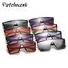 Ventas transfronterizas de AliExpress gafas de sol negro brillante gafas de sol de moda hombres y mujeres exageradas Gafas Marinas