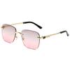 Nuevos Lentes de Sol de Moda Metálicos Sin Montura Color Degradado Personalizado Gafas de Marco Pequeño Ins Tendencia Estilo Callejero Europeo y Americano