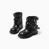 Botines Princesa Martin para Niña 2026 Nuevo Otoño/Invierno Más Terciopelo Suela Suave Botas de Cuero para Pantalón Niñas Niños
