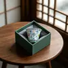 Taza de té Doucai con diseño de loto, una taza de té de cerámica de alta gama, ligera y lujosa para uso personal, con diseños pintados a mano, perfecta para disfrutar del té