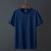 Camiseta Esportiva Casual Fina de Verão Masculina Elástica de Secagem Rápida Respirável Fitness Corrida Tamanho Grande Manga Curta Absorvente de Suor Camiseta de Seda Gelo