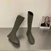 Botines Franceses para Mujer, Botas, Nuevo Estilo Invierno 2024, Botines Delgados de Suela Suave Elástica, Botas Europeas