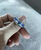 Popular Transfronterizo Shengxi Más Vendido Anillo de Acero Inoxidable con Diseño de Flecha Joyería al por Mayor Color Acero Flecha Azul + Plata Seda