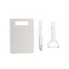 Conjunto de tábua de corte de plástico para cozinha, tábua de cortar, faca de legumes, faca de frutas, tesoura, portátil para exterior, conjunto de três peças
