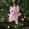 Nuevos Adornos de Plástico Rosa con Colores Pastel, Adornos Navideños de Dibujos Animados, Decoraciones Navideñas 3D Estilo Ins para Ventanas
