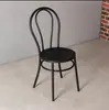 Silla de sección de bambú blanco silla de estilo americano negro silla de boda dorada silla de madera con veta de madera para boda en césped al aire libre accesorios de hierro