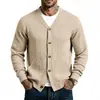 Cárdigan de punto jacquard texturizado para hombre, europeo y americano, transfronterizo, otoño/invierno, casual, peso pesado, corte holgado, cuello en V, manga larga, prenda de abrigo