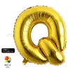 Globo Alfanumérico Mediano Dorado y Plateado de 32 pulgadas Decoración de Cumpleaños Papel de Aluminio Fiesta de Bodas Set de Película de Aluminio Arreglo Globo