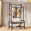 Perchero Alemán con Ruedas, Estante de Almacenamiento de Ropa de Pie para el Hogar Desmontable, Perchero de Piso Simple Engrosado para Dormitorio