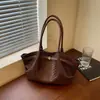 Bolsa Tote Retro Moda Estilo Coreano Transfronteiriça para Mulheres 2026, Bolsa de Ombro e Axila Casual de Grande Capacidade para o Dia a Dia