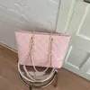 Bolsa Tote Grande Shuai Mi Jia com Padrão de Diamante Feminina 2026 Outono Nova Tendência Bolsa de Ombro Bolsa de Mão