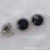 Botón de metal de alta gama hebilla de diamante para sofá hebilla de diamante de cristal hebilla de diamante satélite hebilla de diamante para camisa accesorios de ropa Diamante Negro borde dorado