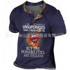 Camiseta de manga corta estampada de comercio exterior para hombre, camiseta de verano de manga corta con cuello redondo y botones de hip hop, top de moda para hombre, 2023