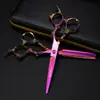 Tijeras de Peluquería Mango de Dragón Monstruo Morado de 6.0 pulgadas Tijeras para Cortar el Cabello Tijeras Planas Tijeras para Flequillo Tijeras Adelgazadoras Zl
