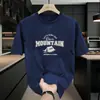 Camiseta Masculina de Algodão de Manga Curta Verão Marca da Moda T-shirt da Moda com Letra Manga Meia Manga Solta Oversize Verão Manga Meia Manga