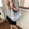 Bolsa de Tela Bordada con Flores de Dibujos Animados de Nicho para Mujer Modelo Nuevo 2026 Bolsa Tote para Viajes al Trabajo Versátil Bolso Cruzado Casual