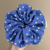 Ramo Azul Estrella ~ Versión coreana de flor de margarita anillo para el pelo para mujer sentido de alta gama accesorios para coleta baja cuerda para la cabeza pequeña fresca para viaje