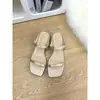 Sandalias de Tira Única Estilo Coreano con Tacón Grueso Plateadas Deslizantes para Mujer Sandalias Nuevo Estilo Chino para Combinar con Faldas de Verano Zapatos de Hada