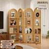 Tampa de tomada vertical para ar condicionado de sala de estar, divisória de tela dobrável de madeira maciça, nova prateleira de meia-parede de canto