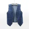 Colete Jeans Versátil de Primavera e Verão para Mulheres, Jaqueta Curta Solta Estilo Coreano Bf Sem Mangas, Colete, Roupa Externa para Estudantes, Tendência