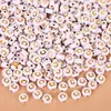 Cuentas de Letras Inglesas Estampado en Caliente para Manualidades Niños Educación Temprana Joyería Cuentas Sueltas Pulseras Tejidas a Mano Accesorios para Collares