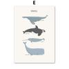 Animal Marino Ballena de Dibujos Animados Educación Temprana Infantil Alfanumérico Habitación de Bebé Guardería Póster Lienzo Pintura Decorativa Núcleo