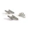 Pendientes de Titanio F136 Luna Rayo Incrustados Pendientes de Zircón 5A Aleación de Titanio G23 Joyería para Perforación Corporal Labios Uñas