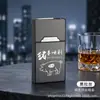 Novo porta-cigarros recarregável com isqueiro, design integrado, resistente à pressão, à prova de umidade, tampa flip magnética, capacidade super grande para 20 cigarros, pacote masculino