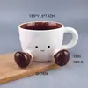Caneca Cerâmica Criativa Coração Girly Caneca Fofa de Pegada Alto Valor de Aparência Fofa Caneca de Café Cerâmica para Quarto de Estudante