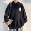 Suéter tipo polo para niños primavera y otoño ins estilo Pu Shuai de Hong Kong camiseta de solapa manga larga High Street estilo holgazán abrigo