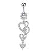 Colgante de amor de Amazon joyería para perforaciones anillo para el ombligo de circonita acero inoxidable para damas clavo para el ombligo comercio electrónico transfronterizo en stock