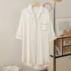 Camisón Sexy Estilo Francés Personalizado para Mujer, Ropa de Dormir Delgada de Seda Helada para Primavera y Verano, Diseño Clásico con Dobladillo, Ropa de Casa de Alta Gama para Mujer