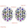 Brincos geométricos de liga metálica com diamantes estilo retrô da moda europeia e americana para mulheres, tendência de festa, alta qualidade, temperamento, brincos exagerados, atacado