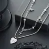 Colar masculino com pingente de estrela em formato de coração, joia moderna, luxuosa e de alta qualidade, acessório versátil personalizado para mulheres, moderno, hip-hop