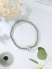 Pulsera de cuentas elástica con letra A pequeña brillante de globo 14k para niñas, pulsera de cuentas de cobre, nueva de otoño