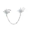Brincos de estrela sem furos para orelhas Nicho Luz Luxo Flash Diamante Integrado Cyber Celebridade Arroz Personagem Super Flash Oito Mans Estrela Osso de orelha Brincos para mulheres