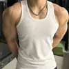 Camiseta regata masculina Source de algodão, algodão 40 fios, camada base para o verão, corte justo, esportes fitness, sem mangas, canelada grossa, dupla camada, disponível para dropshipping