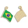 18 Estilos de Pingentes de Bandeira Nacional da Copa do Mundo com Gotejamento de Óleo Acessórios de Joias de Liga DIY Pulseira Chaveiro Pingente Comemorativo