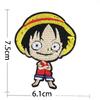 One Piece Luffy Bordado Adulto Parche de Tela Agujero de Ropa Aplicación Sin Costuras Tamaño Pequeño Ropa Adhesivo Decorativo