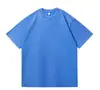 Camiseta de Algodón Lavada y Desgastada de Marca Americana de Moda Personalizada 230g Cuello Redondo Pulóver Manga Corta Top Holgado Camiseta Juvenil