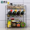 Prateleira de Armazenamento de Cozinha Multifuncional de Ferro Transfronteiriça Prateleira para Garrafas de Tempero de Apartamento Pequeno Doméstico Prateleira de Armazenamento Multicamadas Prateleira para Xícaras de Chá e Tigelas