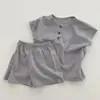 Conjunto de Verano Suave y Transpirable de Algodón para Bebé Ropa para Recién Nacidos Conjunto de Camiseta de Manga Corta + Pantalones Cortos Conjunto de Dos Piezas para Bebé