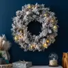Venta Directa de Fábrica Flocked PVC Guirnalda Navideña de Nieve Cayendo LED con Colgante Luminoso Navideño Incorporado para Ventana del Hogar