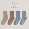 Calcetines infantiles al por mayor, calcetines de color liso de doble costura hasta la pantorrilla, envío gratis, dropshipping disponible, calcetines para estudiantes para niños, niñas y bebés
