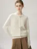 Estilo Old Money Cárdigan de Cachemira de Punto Trenzado Cuello Redondo Suéter Grueso de Punto para Mujer Ropa Exterior Versátil Otoño Invierno Capa Base